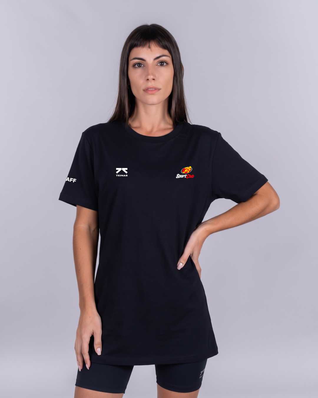 Remera algodón staff negra mujer