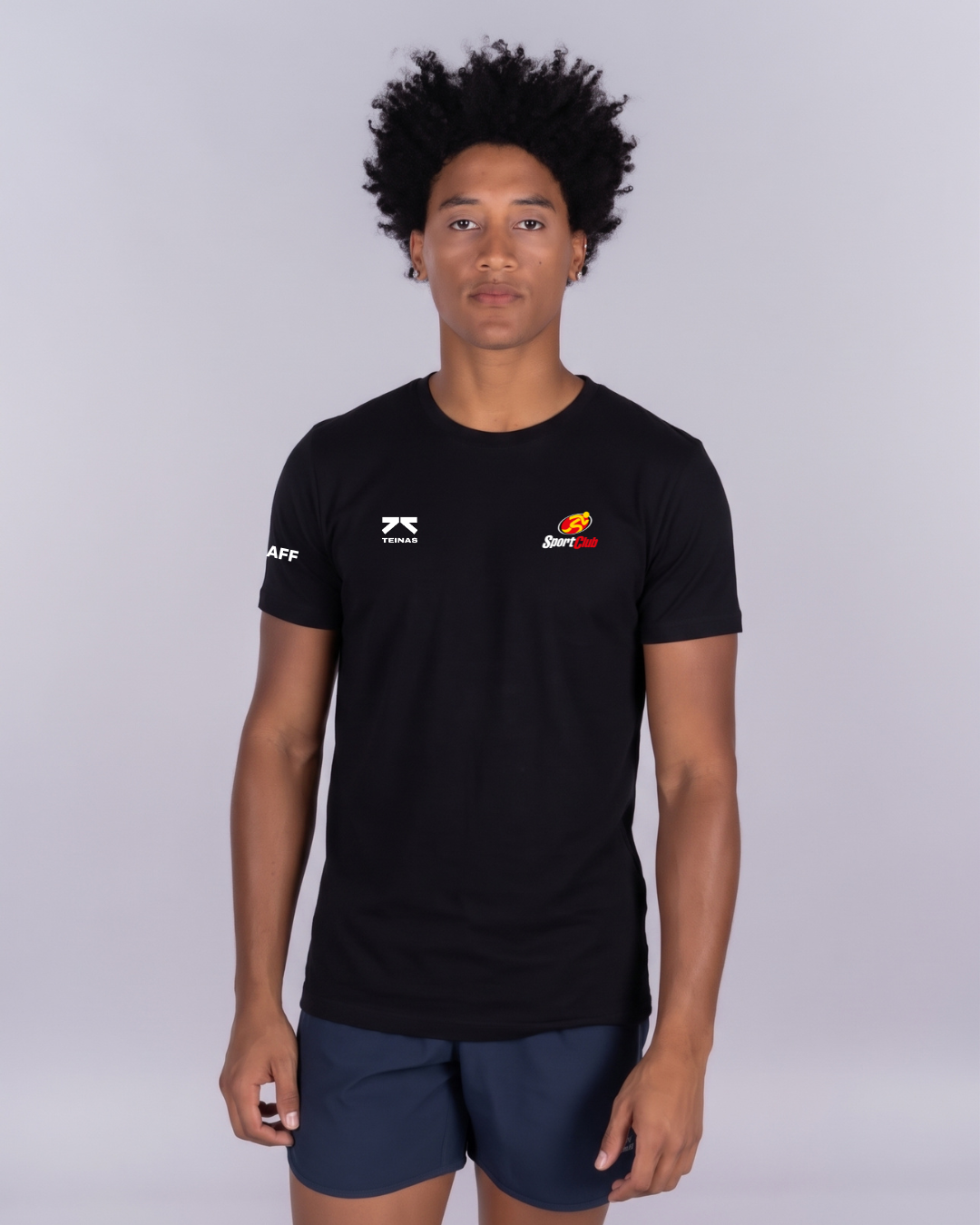 Remera algodón staff negra hombre
